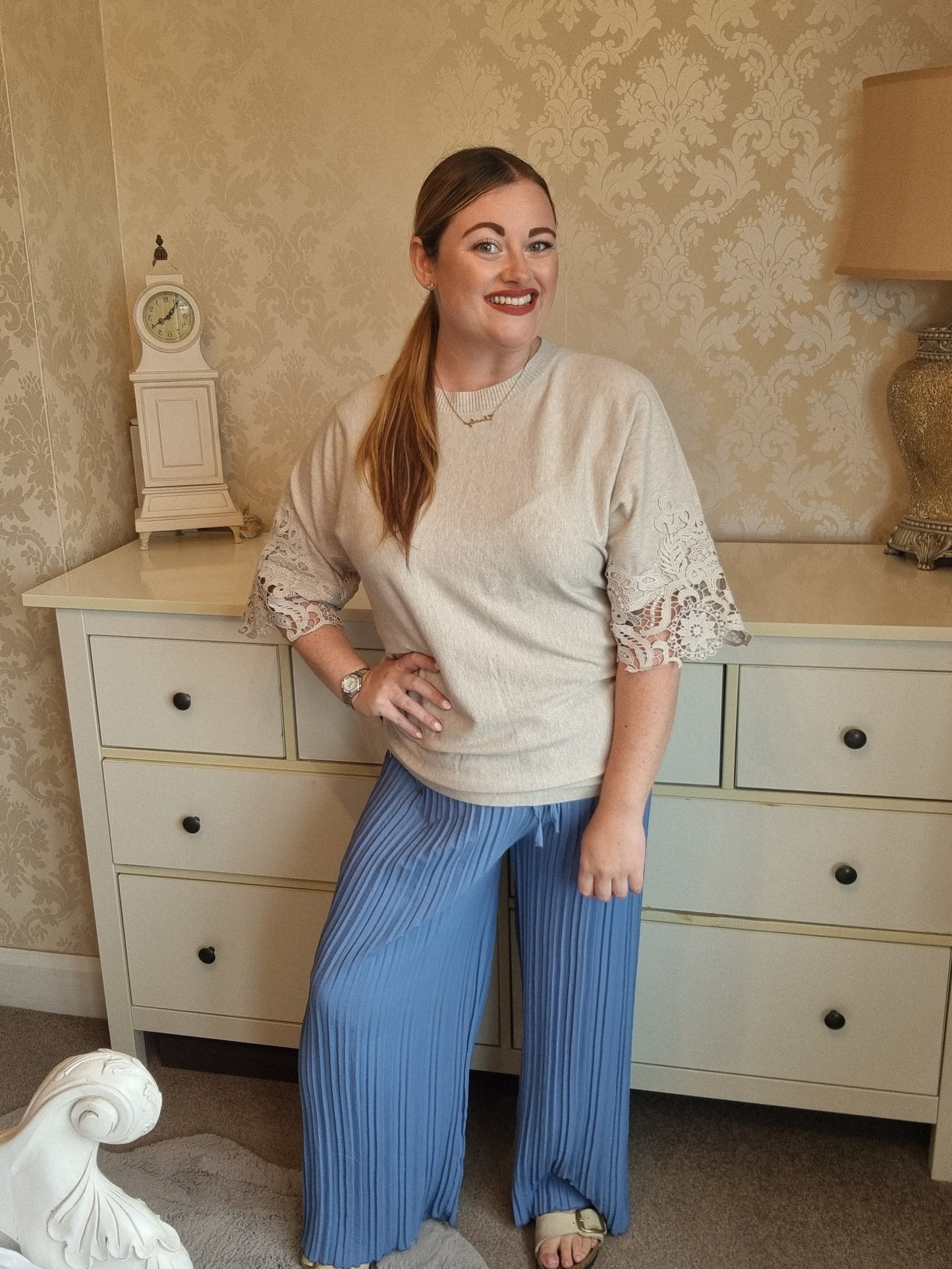Phoebe Lace Jumper - Beige