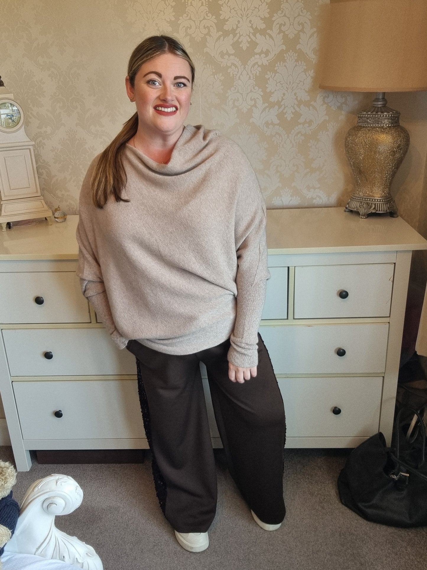Eva Sequin Trousers - Chocolate