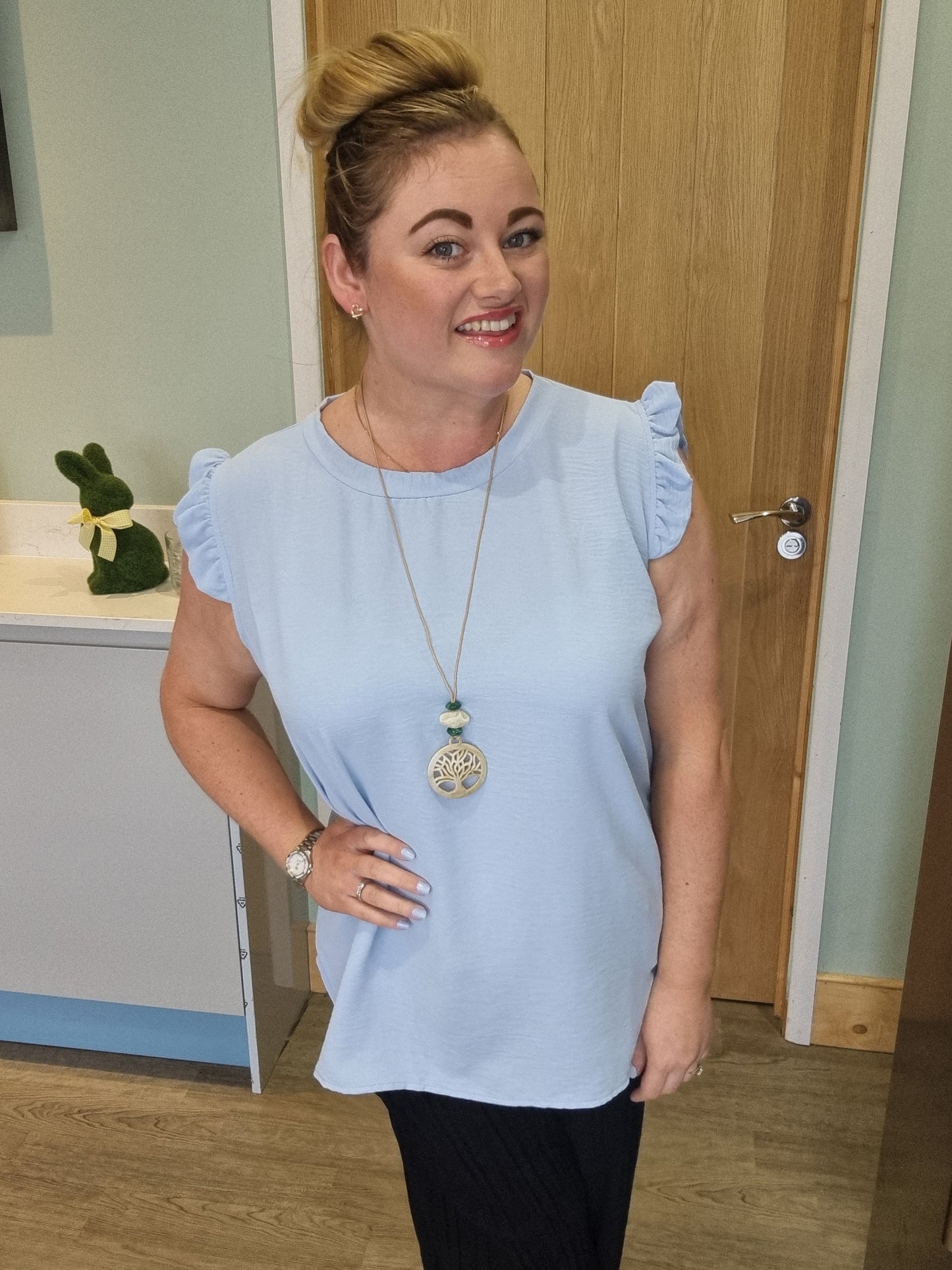 Kelly Vest Top - Pale Blue