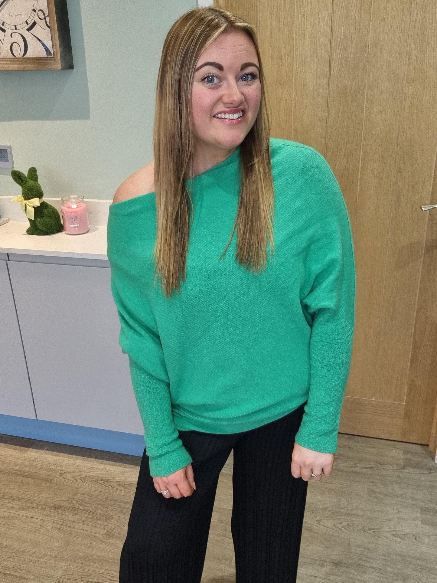 Sophia Asymmetric Jumper - Emerald Green