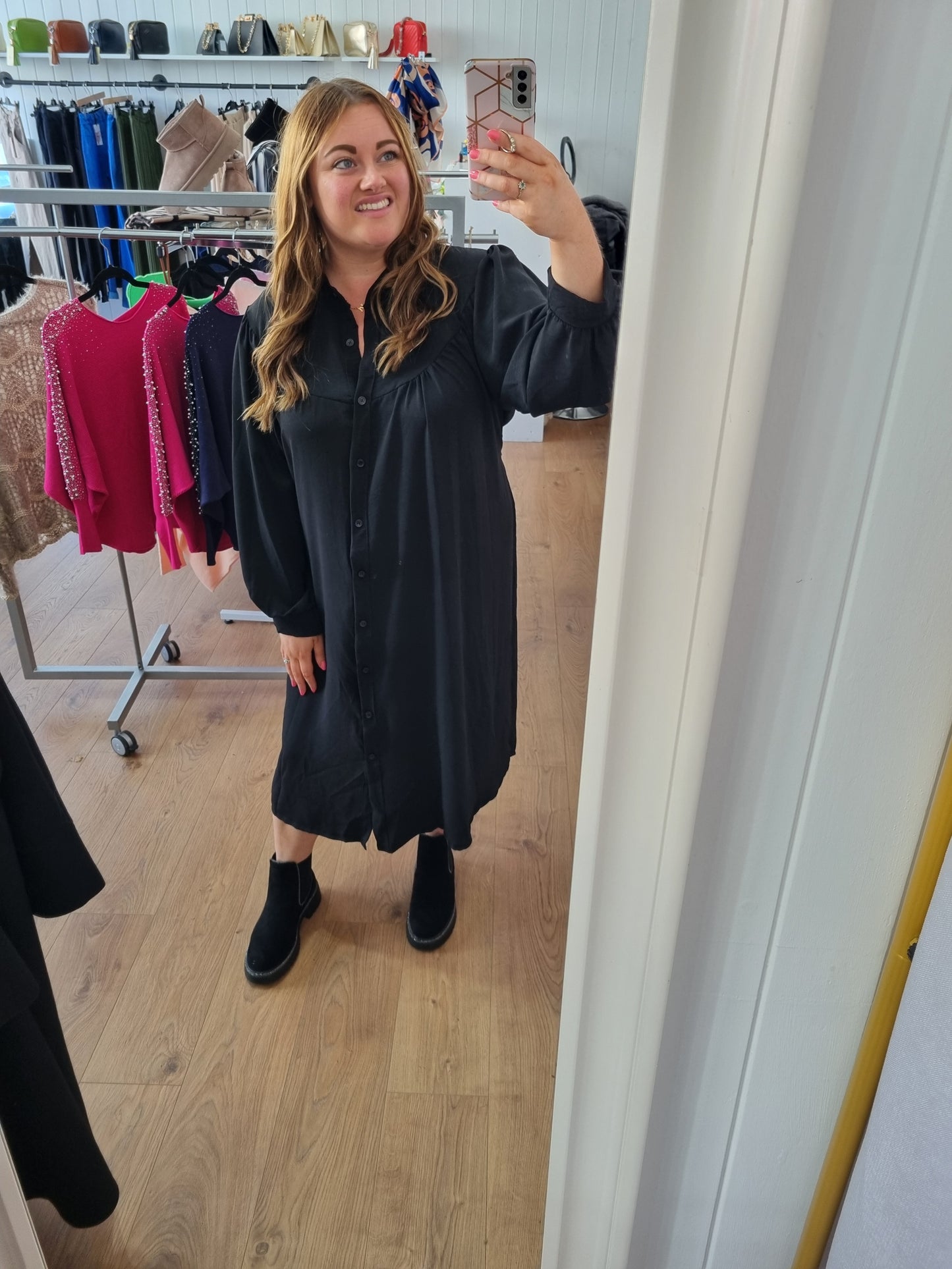 Mila Belted Dress - Black