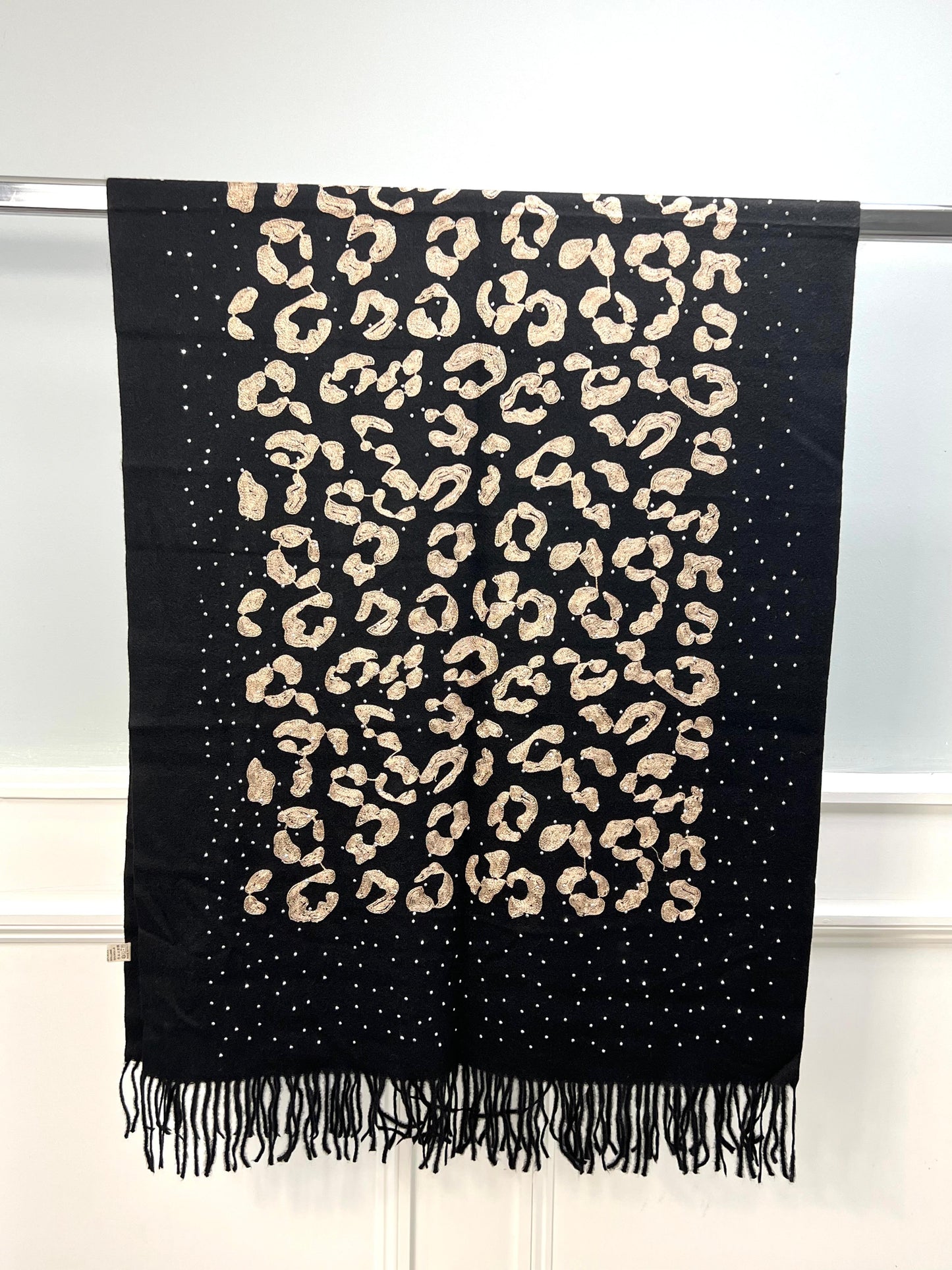 Leopard Print Diamanté Scarf