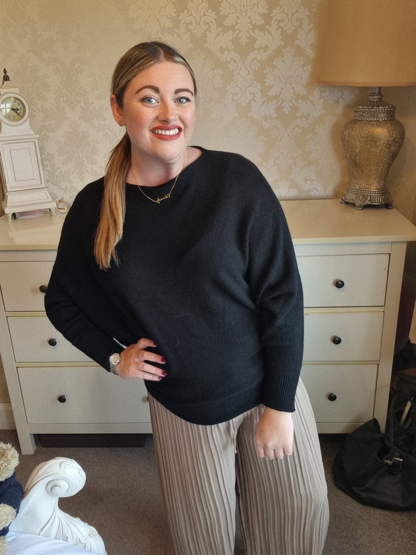 Dawn Batwing Jumper - Black