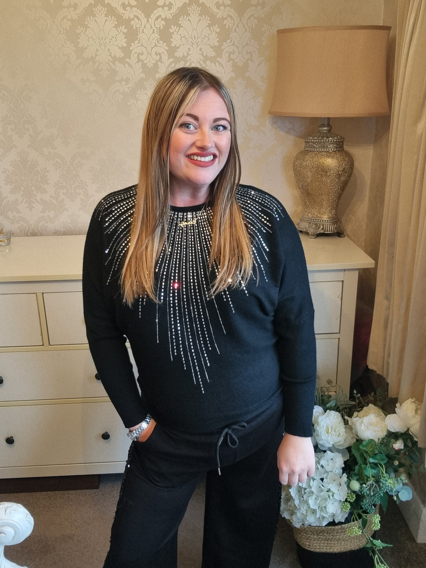 Lisa Sparkly Jumper - Black
