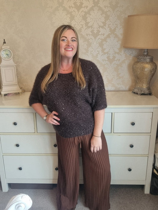 Nellie Pleated Trouser - Light Chocolate