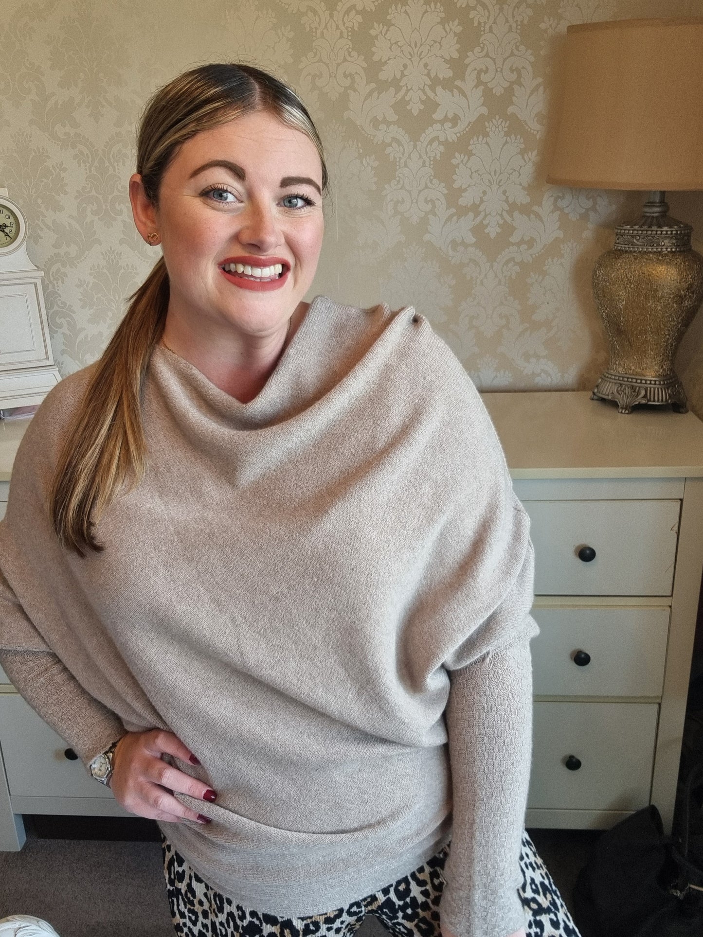 Sophia Asymmetric Jumper - Beige