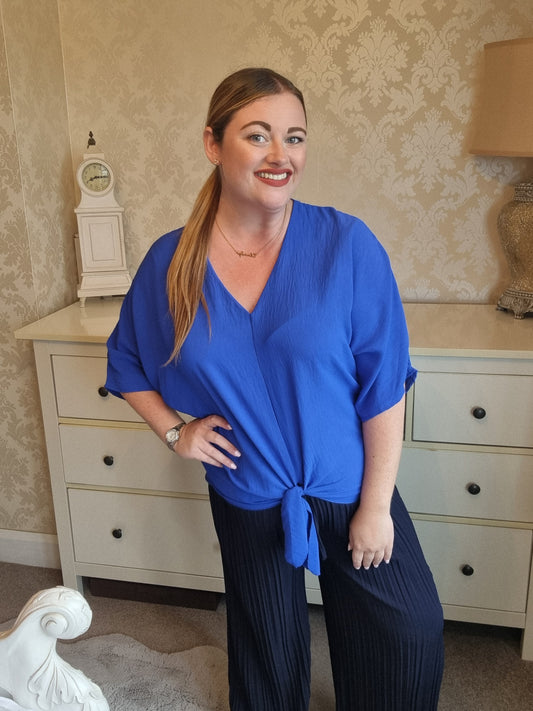 Jodie Tie Front Top - Royal Blue