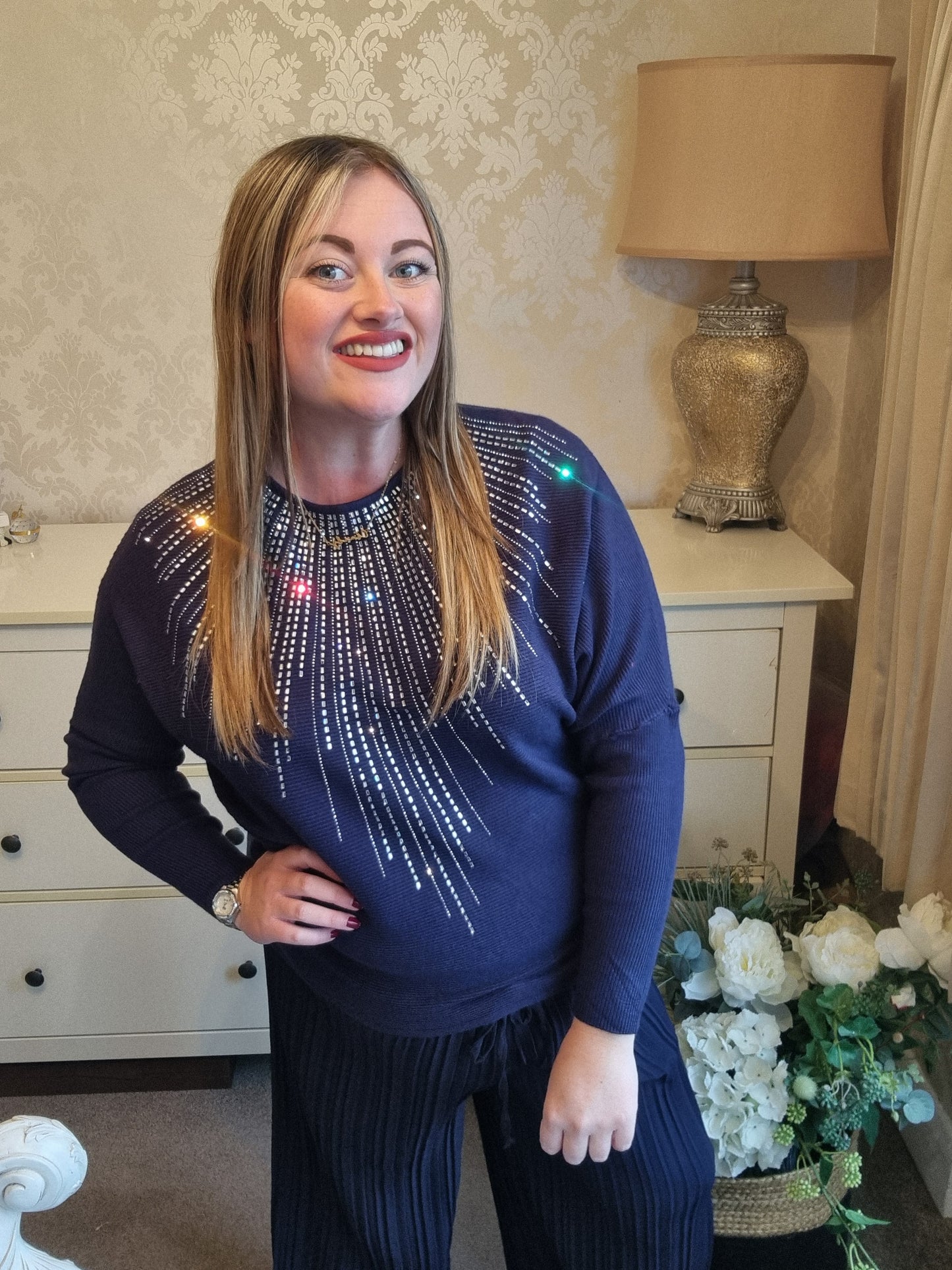Lisa Sparkly Jumper - Navy