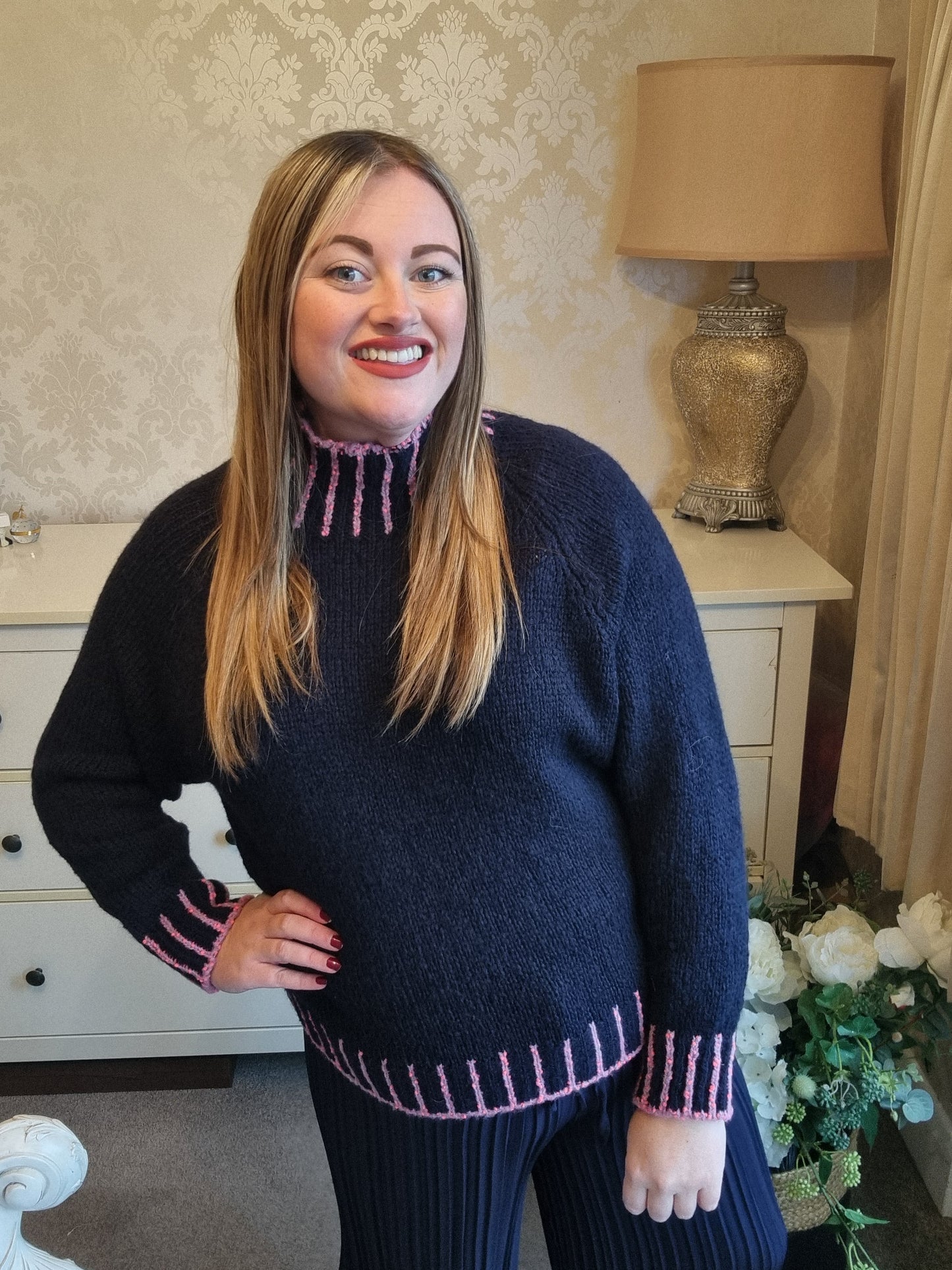 Tallie Turtle Neck Jumper - Navy