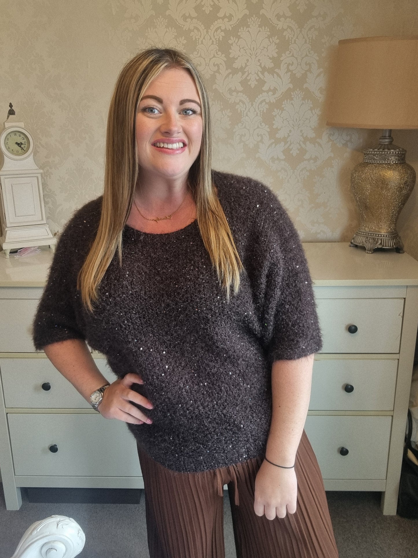 Nellie Pleated Trouser - Light Chocolate