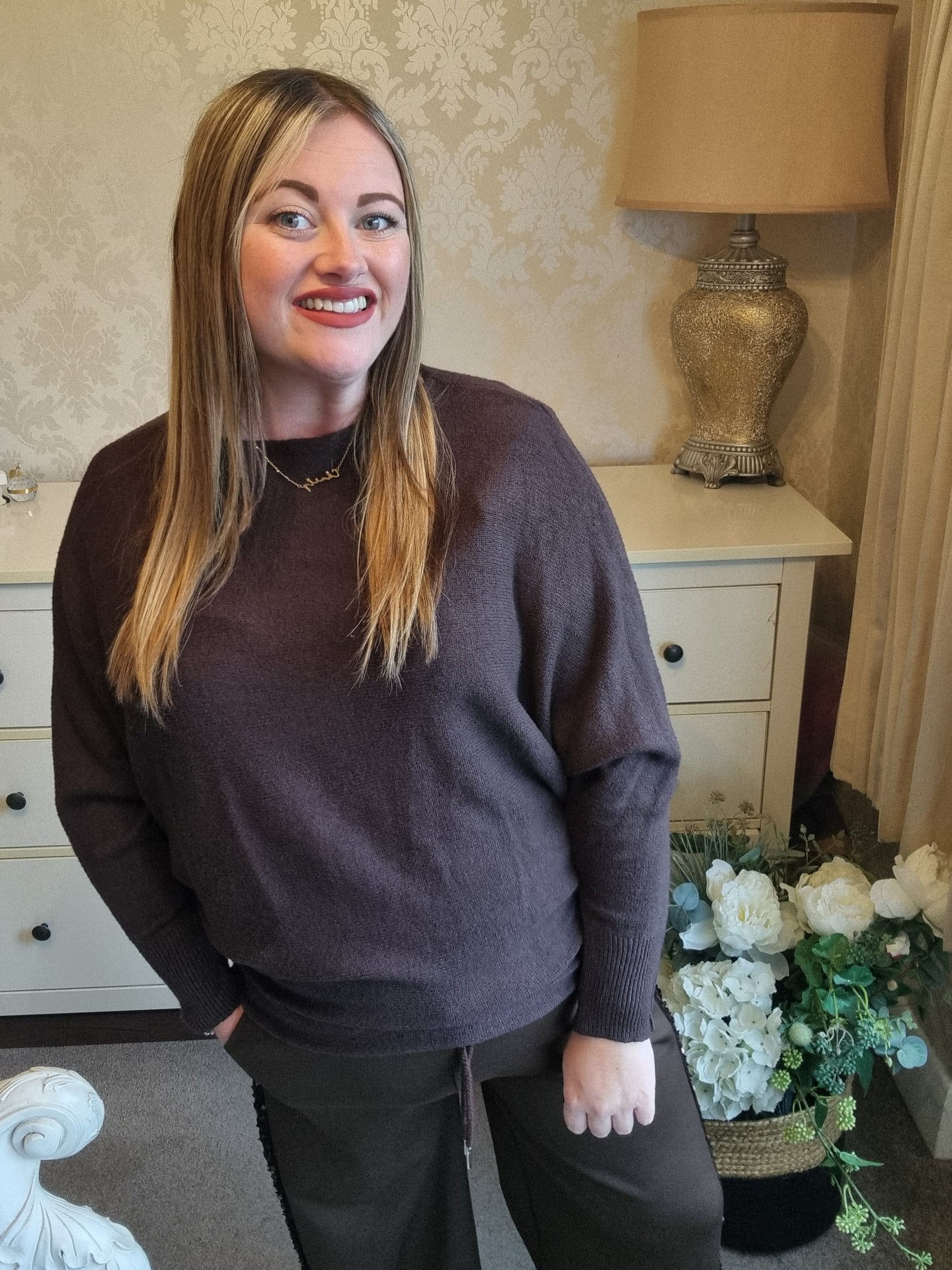 Dawn Batwing Jumper - Chocolate