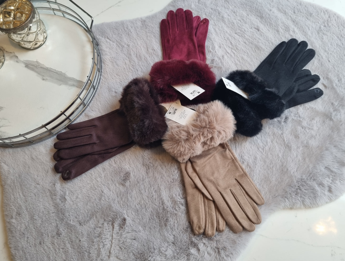 Faux Fur Gloves