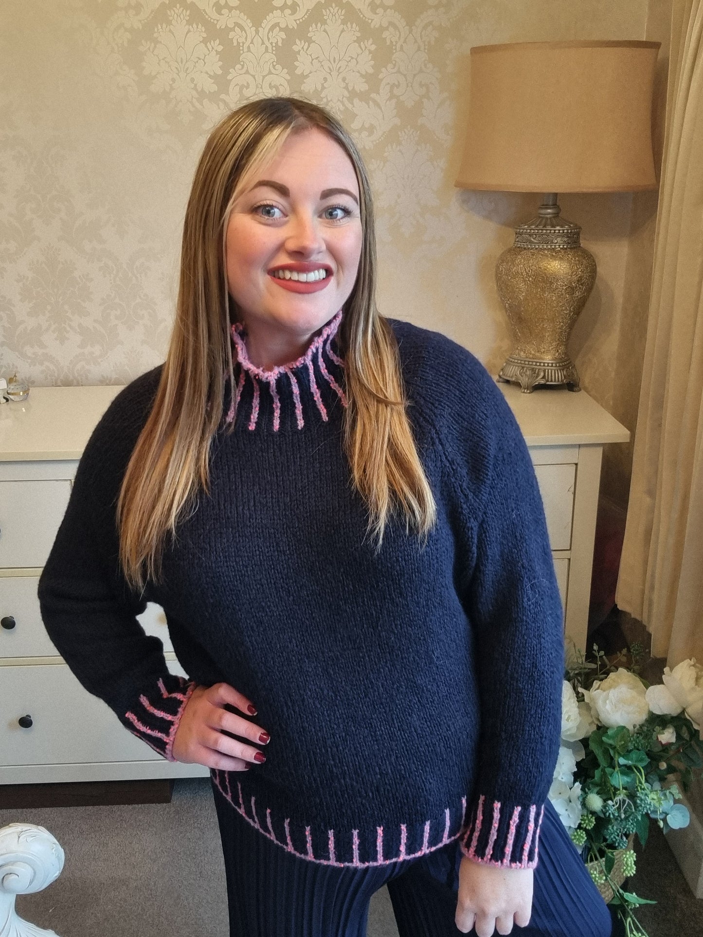 Tallie Turtle Neck Jumper - Navy