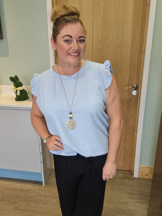 Kelly Vest Top - Pale Blue