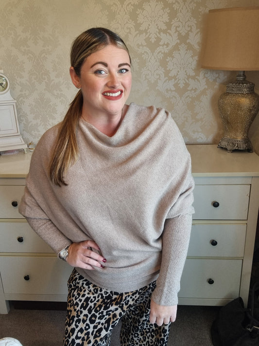 Sophia Asymmetric Jumper - Beige