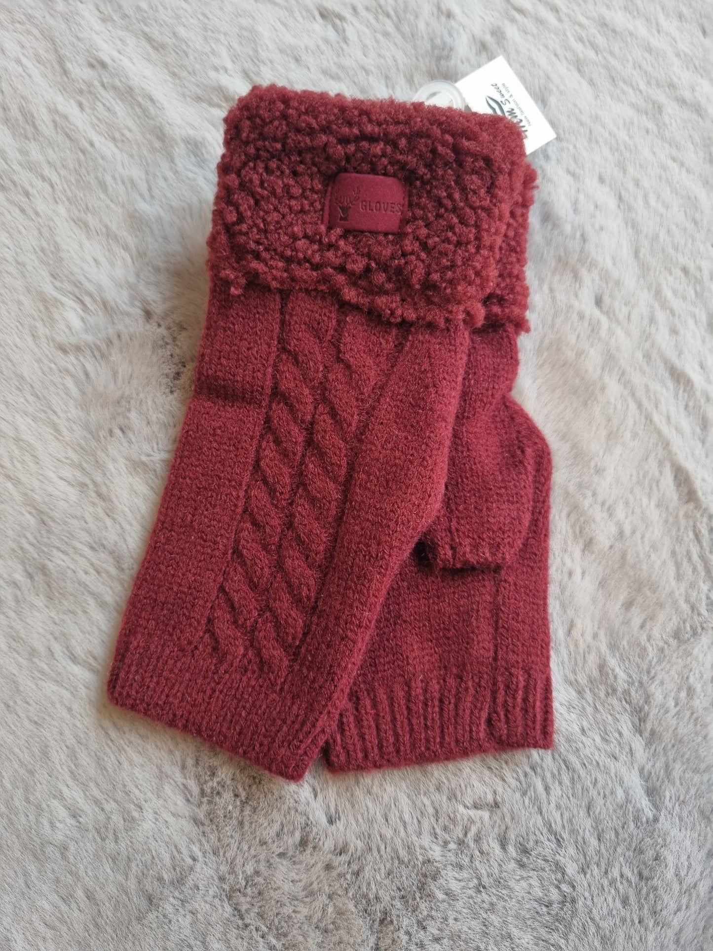 Fingerless Teddy Fleece Gloves