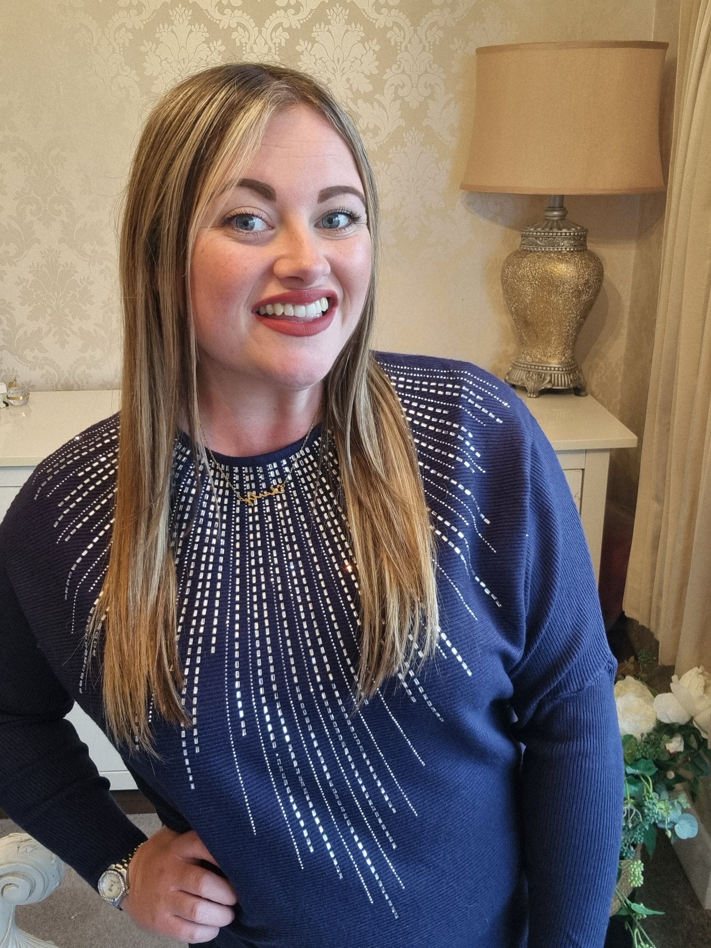 Lisa Sparkly Jumper - Navy