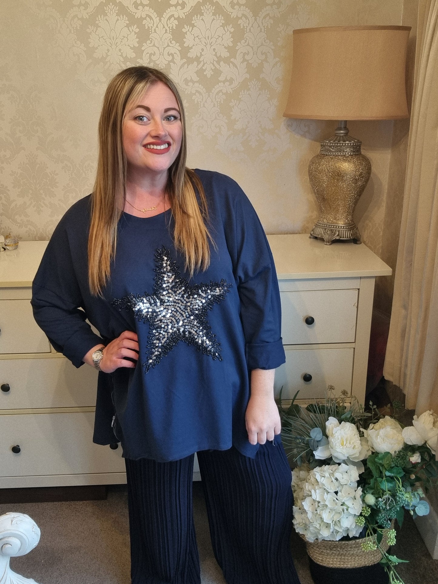 Harriet Star Sweatshirt - Navy