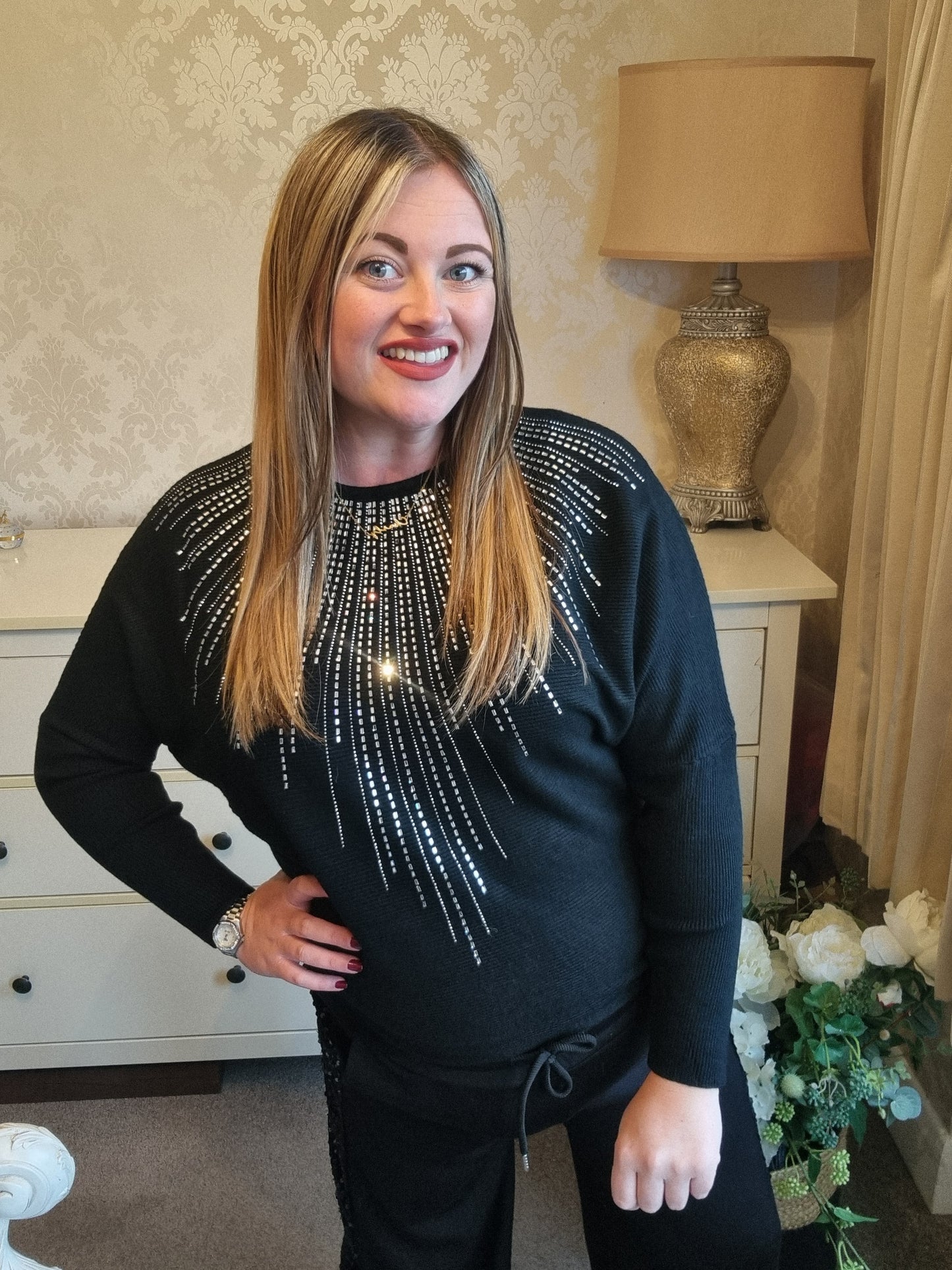 Lisa Sparkly Jumper - Black