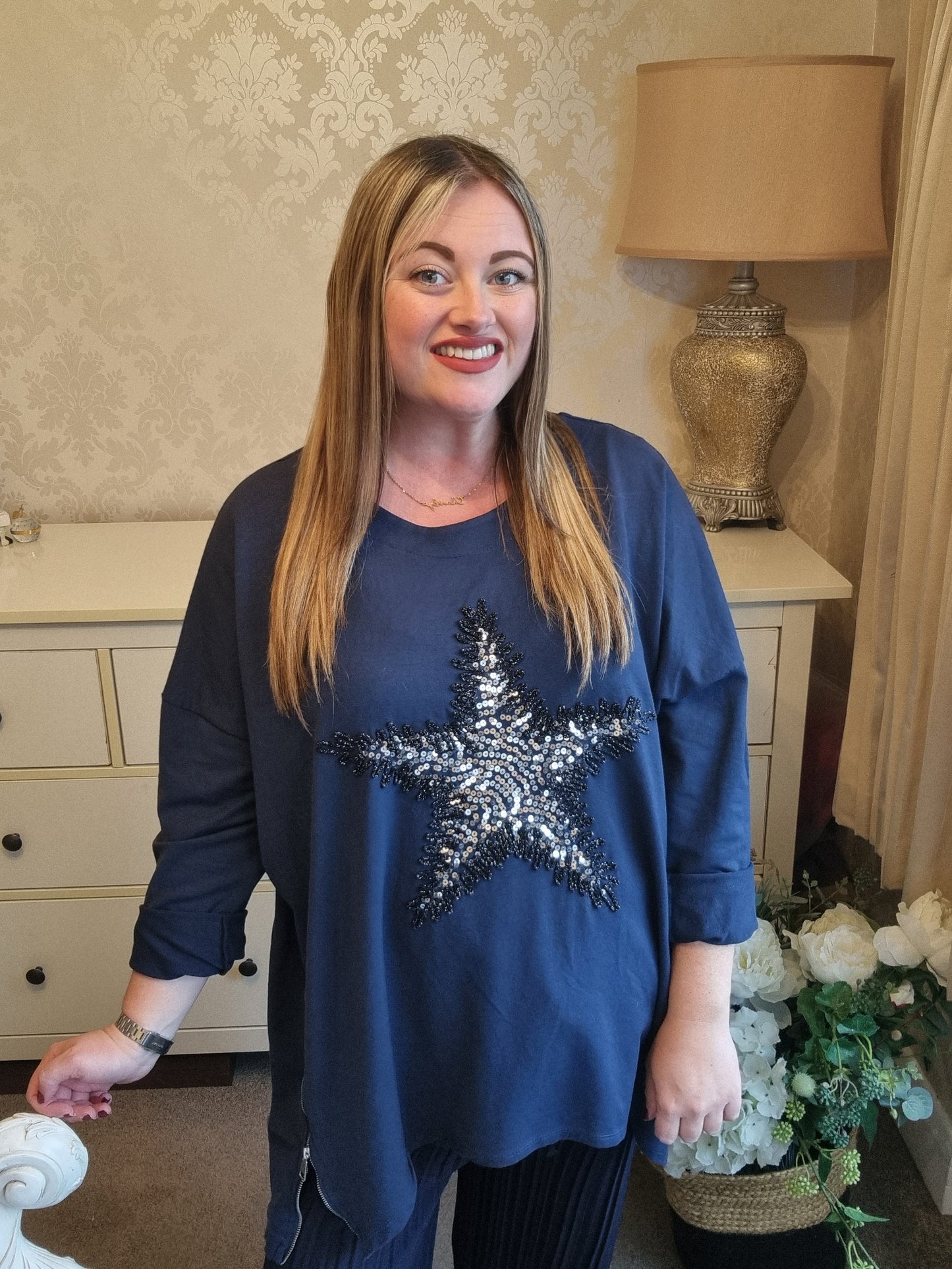 Harriet Star Sweatshirt - Navy