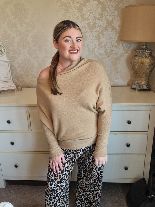 Sophia Asymmetric Jumper - Camel