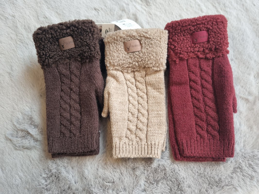 Fingerless Teddy Fleece Gloves