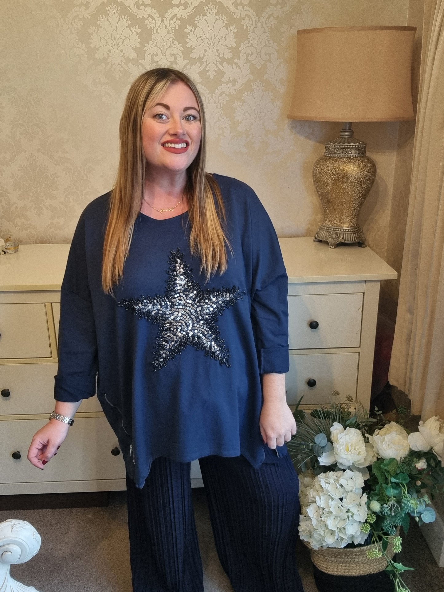 Harriet Star Sweatshirt - Navy