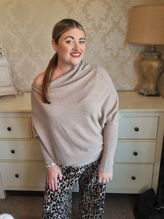Sophia Asymmetric Jumper - Beige