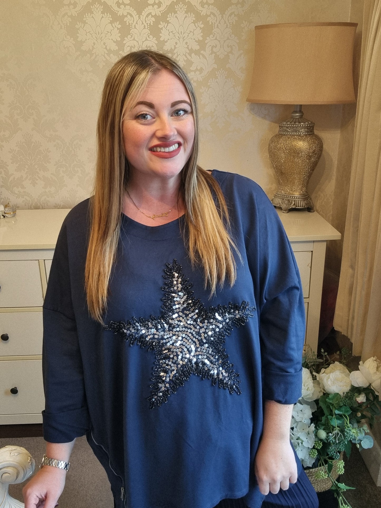 Harriet Star Sweatshirt - Navy