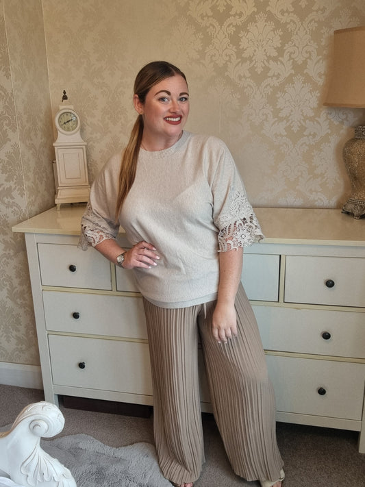 Nellie Pleated Trouser - Mocha