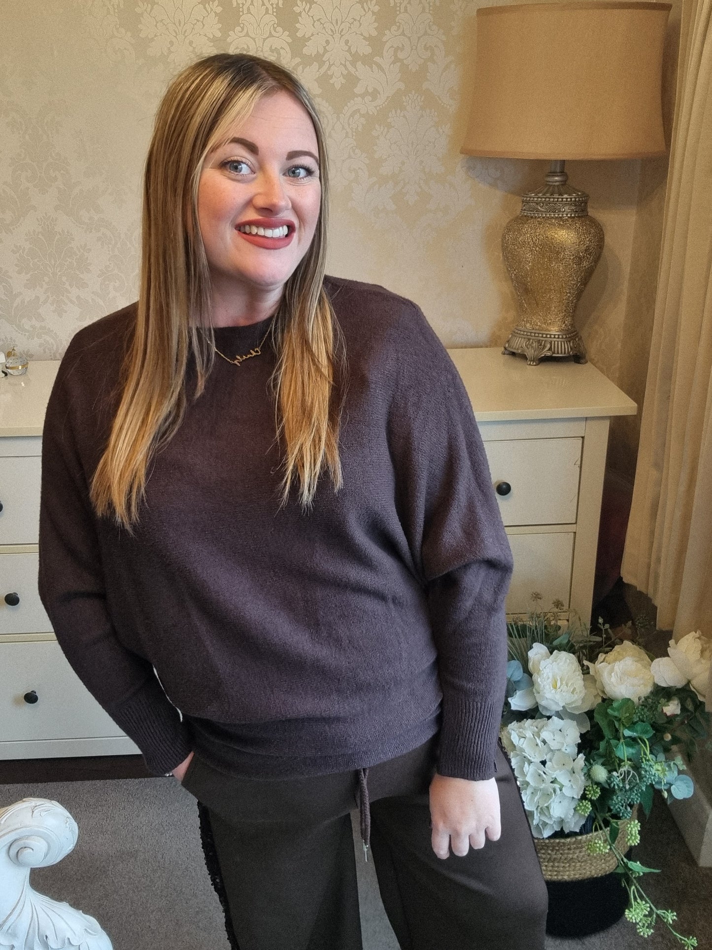 Dawn Batwing Jumper - Chocolate