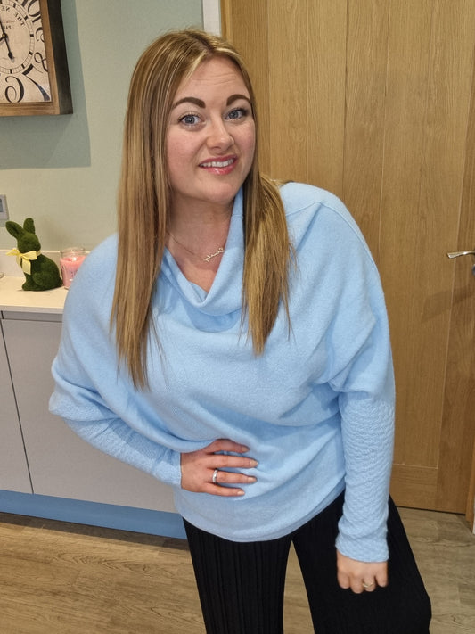 Sophia Asymmetric Jumper - Pale Blue