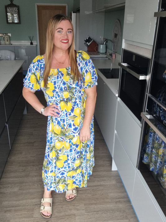 Toni Lemon Dress - Royal Blue