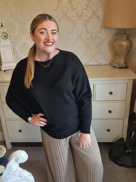 Dawn Batwing Jumper - Black