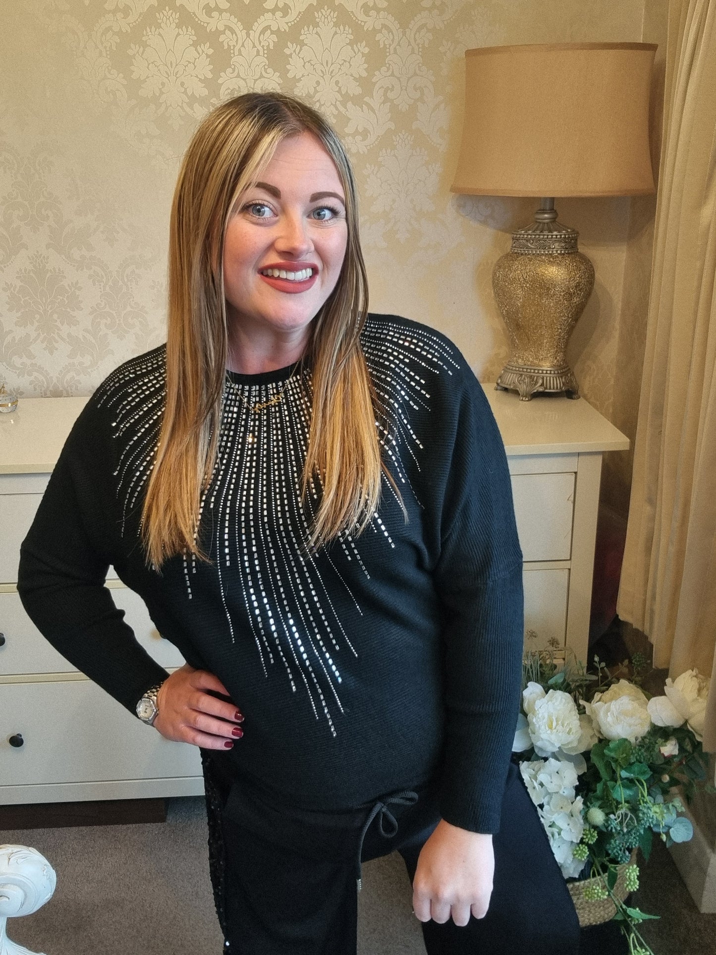 Lisa Sparkly Jumper - Black