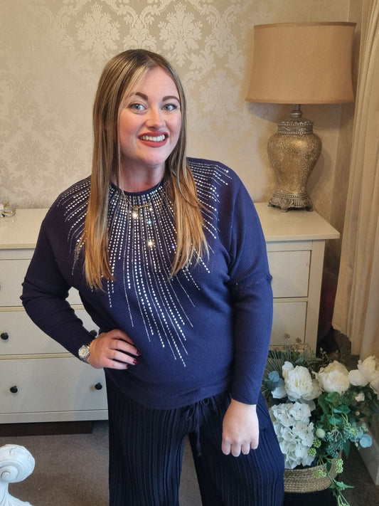Lisa Sparkly Jumper - Navy