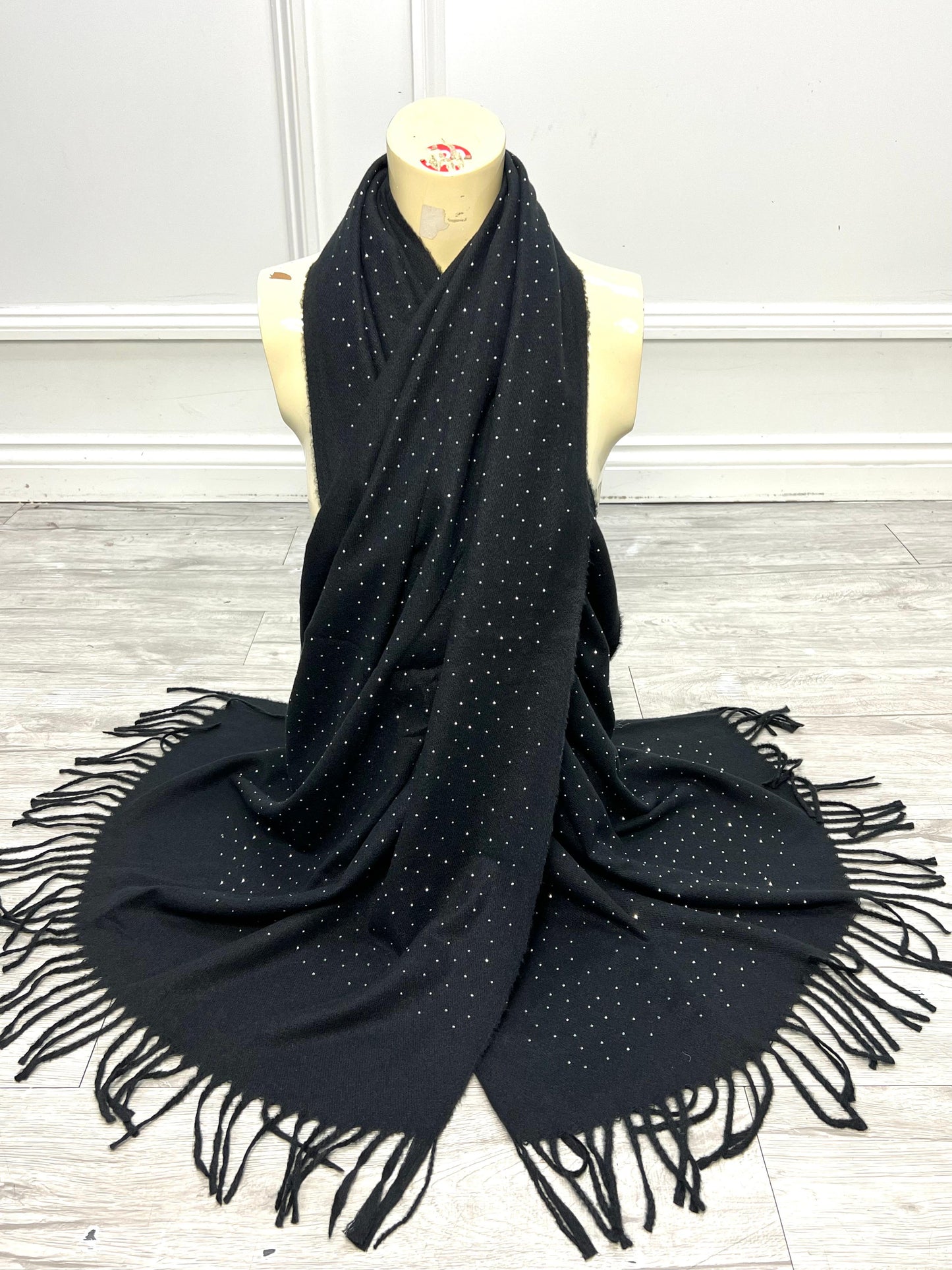 Diamanté Scarf - Black