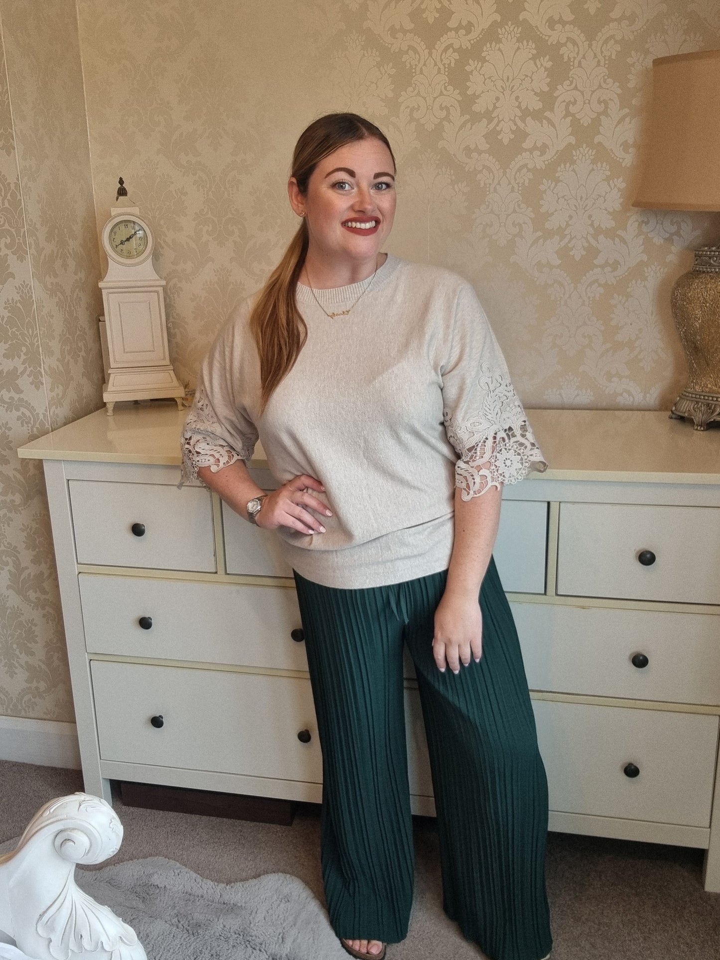Nellie Pleated Trouser - Green