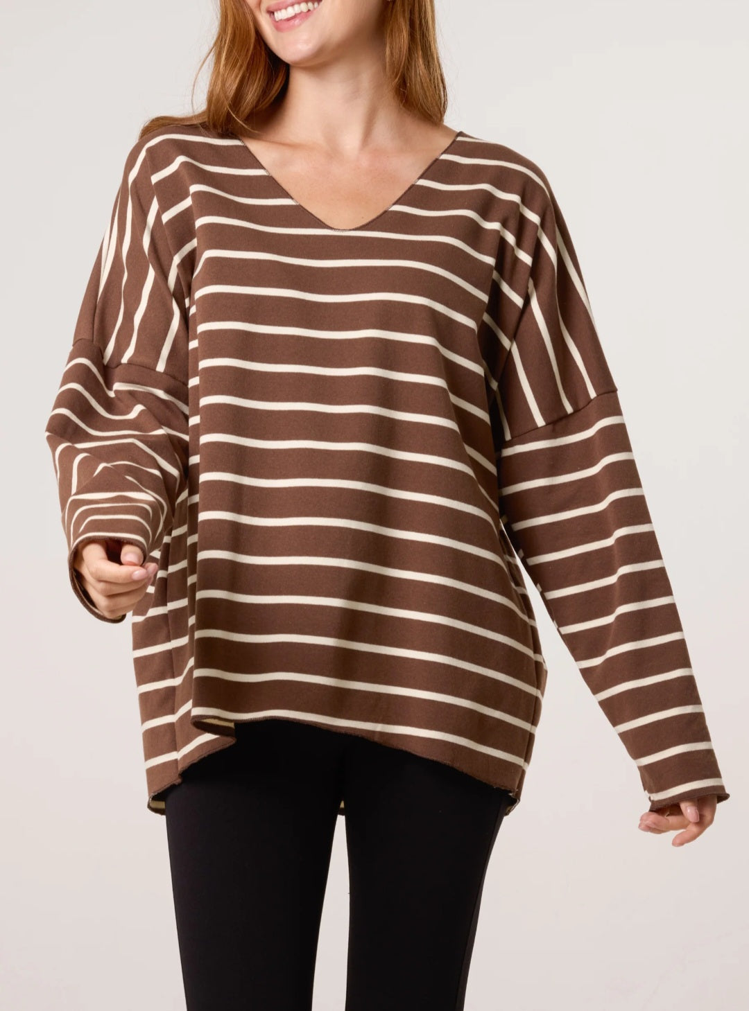 Dolly Stripe Top - Brown