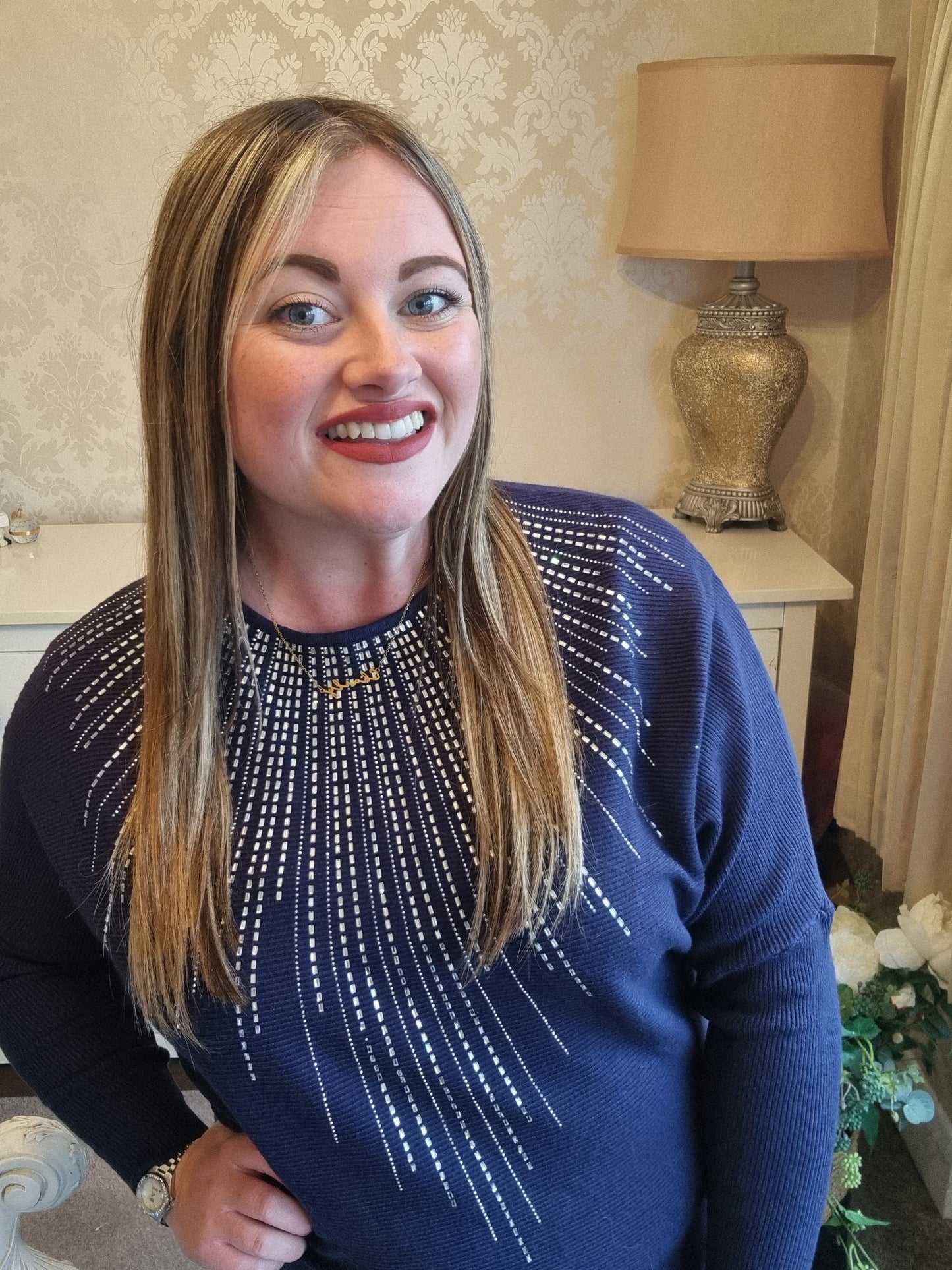 Lisa Sparkly Jumper - Navy