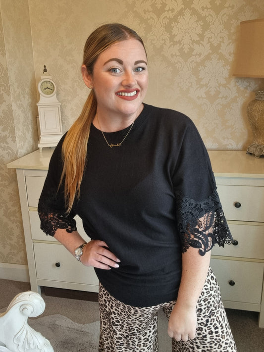 Phoebe Lace Jumper - Black