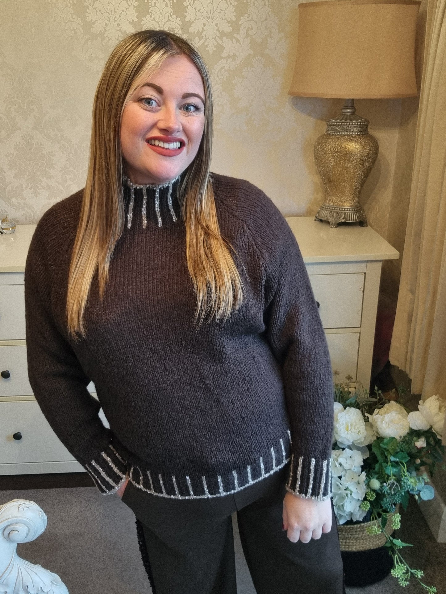 Tallie Turtle Neck Jumper - Chocolate