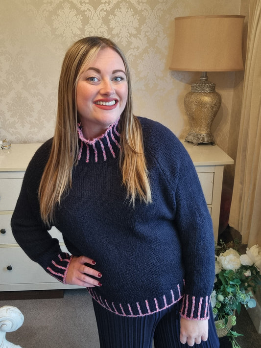 Tallie Turtle Neck Jumper - Navy