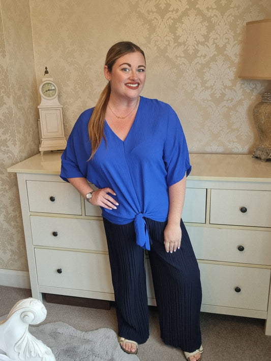 Nellie Pleated Trouser - Navy