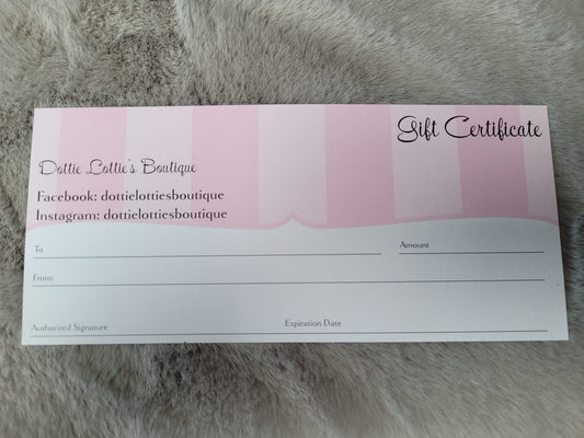 Dottie Lottie's Boutique Gift Voucher